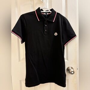 Moncler Black Tricolor Polo (Mens M)